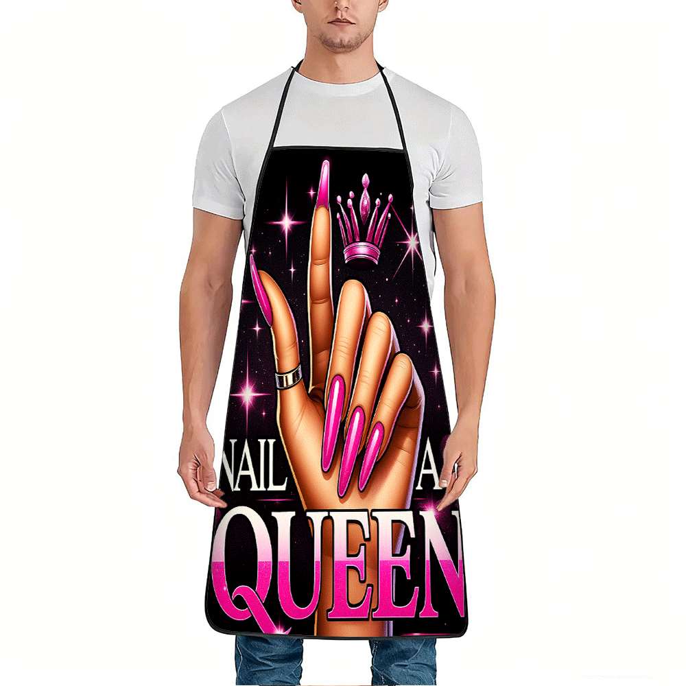 Home Cooking Queen - 1 adet Kraliçe Kek Önlüğü Siyah