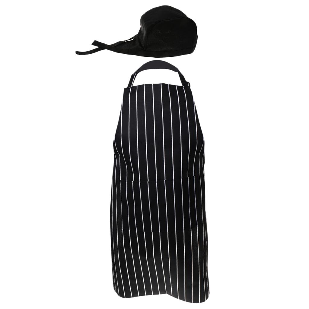 Home Cooking Service - Düz Desenli Mutfak Önlükleri ve Şapka