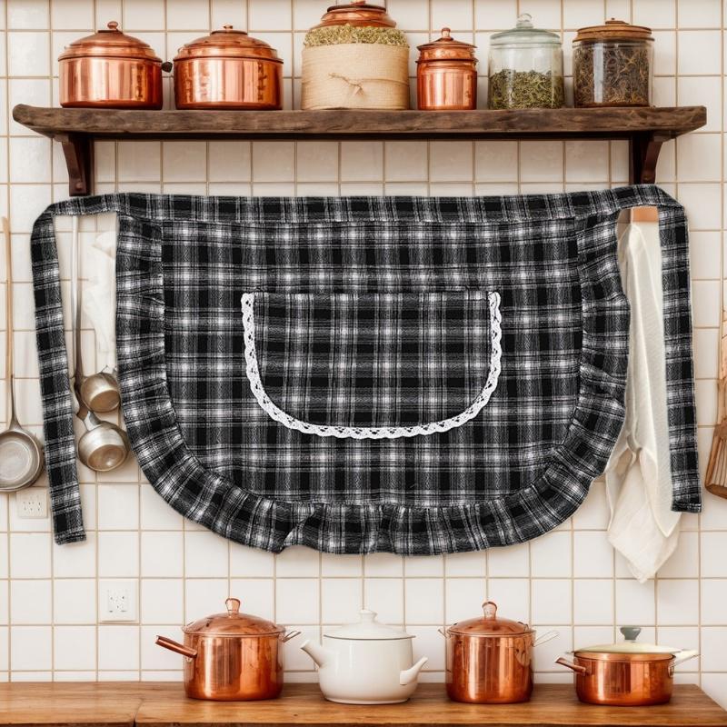 Önlük Kare Kareli Yarım Bel Ön - Home Cooking Service incelemesi ve fiyatı